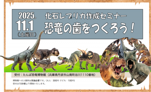 🦕 化石レプリカ作成セミナー！ 恐竜の歯をつくろう！！